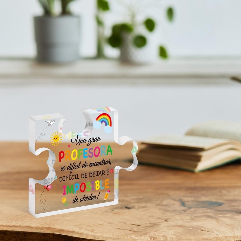 Yopyame Spanish Teacher Appreciation Gifts - Regalos para Maestra Acrylic Gift for Teacher Thank You Gifts for Teachers from Student End of Year Graduation Christmas Birthday Acrylic Gift for Teachers - Image 5